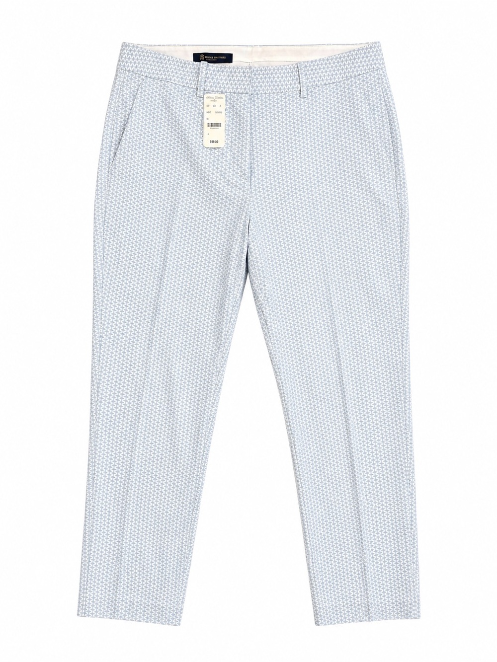 Brooks Brothers Natalie Fit Geometric Ankle Pants Blue White Size 8 NWT